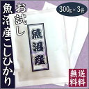 23年産 新潟県魚沼産 こしひかり 2合（300g）×3袋【お試し】【送料無料】魚沼産 コシヒカリ【速達メール便発送】【SBZcou1208】