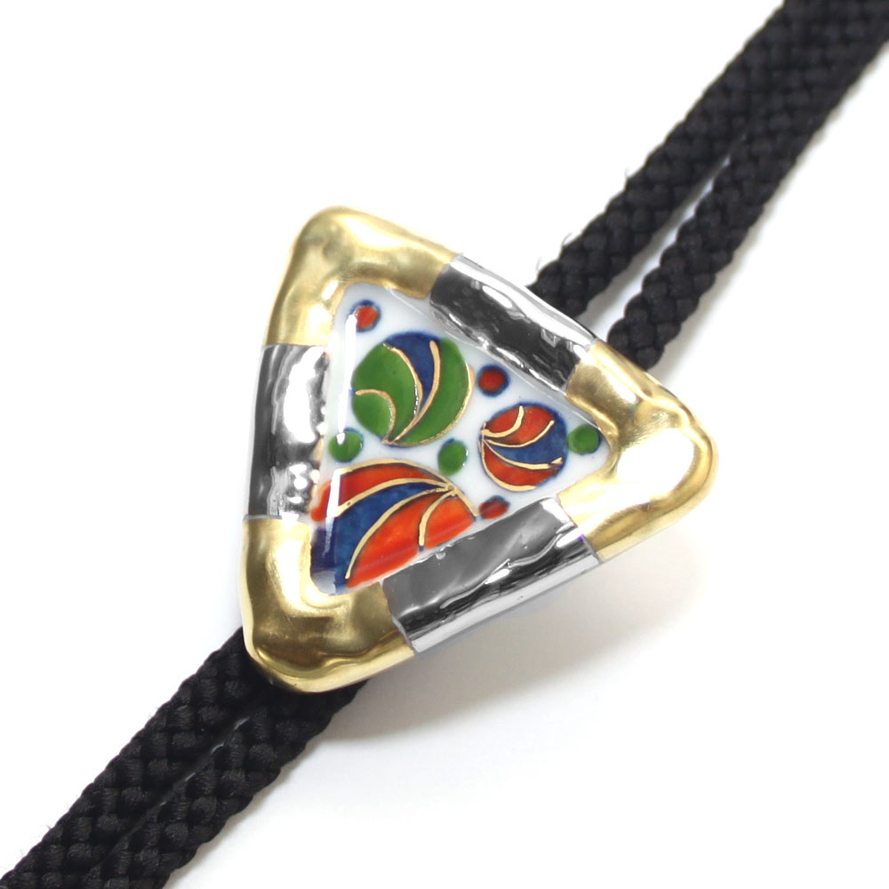 伊万里焼メンズループタイ【工房限定オリジナル商品】金やプラチナで縁取りした染錦手毬文様。【楽ギフ_包装選択】【楽ギフ_メッセ入力】父に贈る伊万里焼ループタイ！