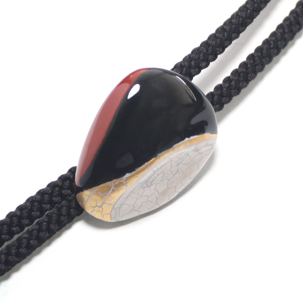 【工房限定オリジナル商品】伊万里焼　ループタイ　メンズ黒釉　手びねり　白金焼付　逸品物還暦 古希 喜寿 退職記念・贈り物　【楽ギフ_包装選択】【楽ギフ_メッセ入力】★送料無料