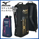 ミズノ テニスバッグ ラケット2本入れ バックパック型 63JD8501 MIZUNO リュック シュ