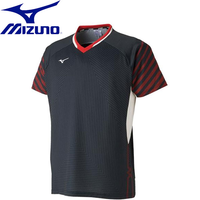 ミズノ テニス ゲームシャツ 日本ユニシス着用モデル ラケットスポーツ MIZUNO 72MA9001 ゲームウエア 半袖シャツ トップス ウエア ユニセックス 一般用の画像