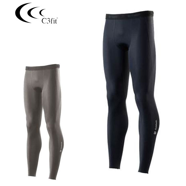 ネコポス シースリーフィット スポーツウエア メンズ コンプレッションロングタイツ C3fit GC03355 ストレッチパンツ 着圧設計 しっかりフィットしながらも締めつけ感が少ない ジム フィットネス ランニング トレーニングウエア