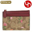 【P3倍 1/27 20:00〜1/30 23:59】コーチ COACH 財布 コインケース FC8733 C8733 カーキマルチ 特別送料無料 コーチ ラグジュアリー シグネチャー ワイルドフラワー プリント ミニ ID キーリング スキニー アウトレット品レディース ブランド 通販 薄型 2022SS