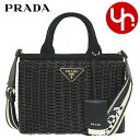【P2倍 12/4 18:00~12/6 9:59】プラダ PRADA バッグ トートバッグ 1BG835 2E28 3OY ネロ 特別送料無料 ストロー ウィッカー キャンバス トライアングル ロゴ ショルダー カゴバッグレディース ブランド 斜めがけ 2022SS