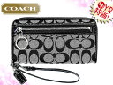 レビューを書くと送料無料!コーチ【COACH】財布(長財布)F43811 ブラック×ホワイト デイジー シグネチャー ラージ ジップアラウンド アウトレット品激安%OFF!レディース【Luxury Brand Selection】【YDKG-m】セール【楽ギフ_包装】【誕生日】