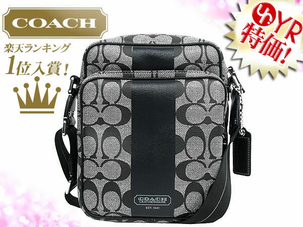 コーチ COACH★レビューを書くと送料無料！バッグ(ショルダーバッグ)F70078 ブラック×ホワイト ヘリテージ ストライプ ショルダー NEW アウトレット品激安%OFF！　メンズレディース バック ★75％OFF★★楽天ランキング入賞!1位★☆★コーチ COACH 楽天最安値級！激安セール★☆