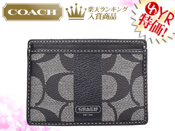 コーチ COACH★小物・他(カードケース)F74349 ブラック×ホワイト ヘリテージ ストライプ シグネチャー スリム カード ケース アウトレット品激安%OFF！メンズ レディース【Luxury Brand Selection】【楽ギフ_包装】【YDKG-m】 ホワイトデー