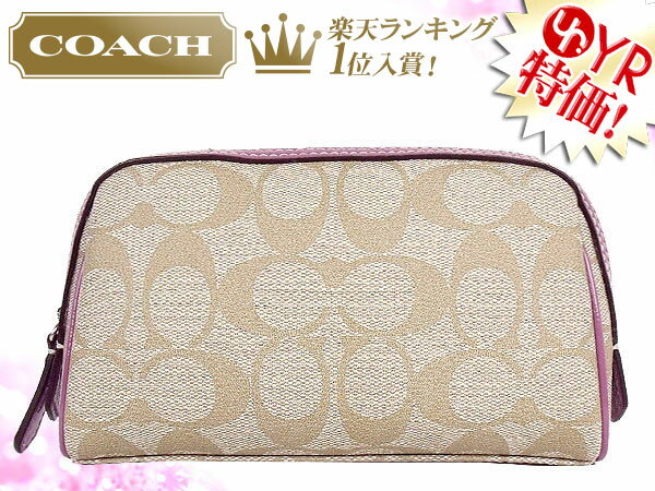 コーチ COACH★バッグ(ポーチ)F46321 ライトカーキ×ローズ ヘリテージストライプ シグネチャー コスメティック ケース アウトレット品激安%OFF！レディース【Luxury Brand Selection】バック セール SALE【MR】【タイムセール】