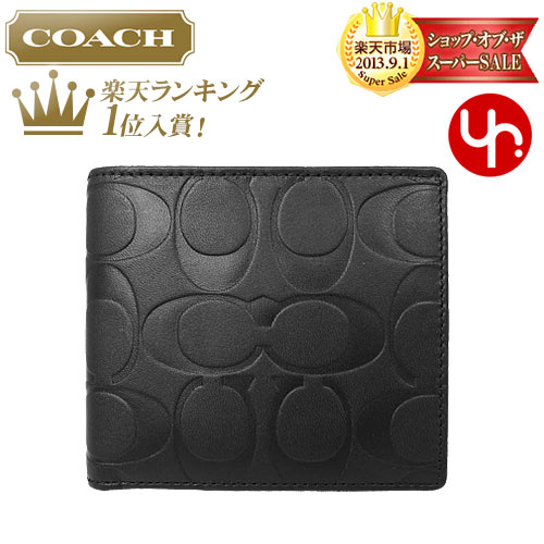 コーチ COACH★レビューを書くと送料無料！財布(二つ折り財布)F74531 ブラック シグネチャー エンボスド レザー コイン ウォレット アウトレット品激安！メンズブランド セール 通販 SALE 2014 ホワイトデー YR限定価格 ★楽天ランキング入賞!1位★☆★コーチ COACH バッグ 財布 楽天最安値級価格！売れ筋＆新作大量！最短即日発送！COACHは断然YR♪★☆