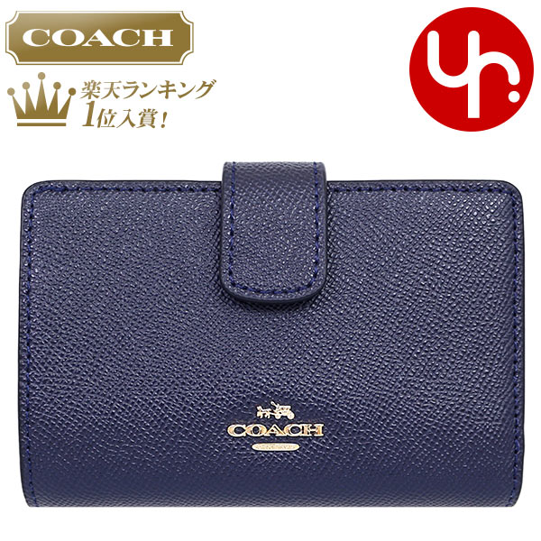 コーチ COACH 財布 二つ折り財布 F54010 ミッドナイト 特別送料無料 コーチ ラグジュアリー クロスグレーン レザー ミディアム コーナー ジップ ウォレット アウトレット品激安 レディース ブランド セール 通販 SALE 母の日 MR タイムセール 楽天カード分割 #YR あす楽