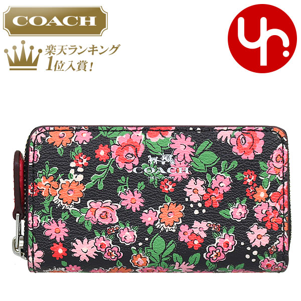 コーチ COACH 財布 コインケース F57985 ピンクマルチ 特別送料無料 コーチ ポジー クラスター フローラル プリント コーテッド キャンバス スモール ダブル ジップ コインパース アウトレット品激安 レディース ブランド セール 通販 SALE MR タイムセール あす楽