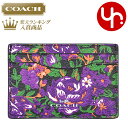 コーチ COACH 小物 カードケース F57989 バイオレットマルチ 特別送料無料 コーチ ローズ メドウ フローラル プリント コーテッド キャンバス フラット カード ケース アウトレット品激安 レディース ブランド セール 通販 SALE ボーナス カードケース あす楽
