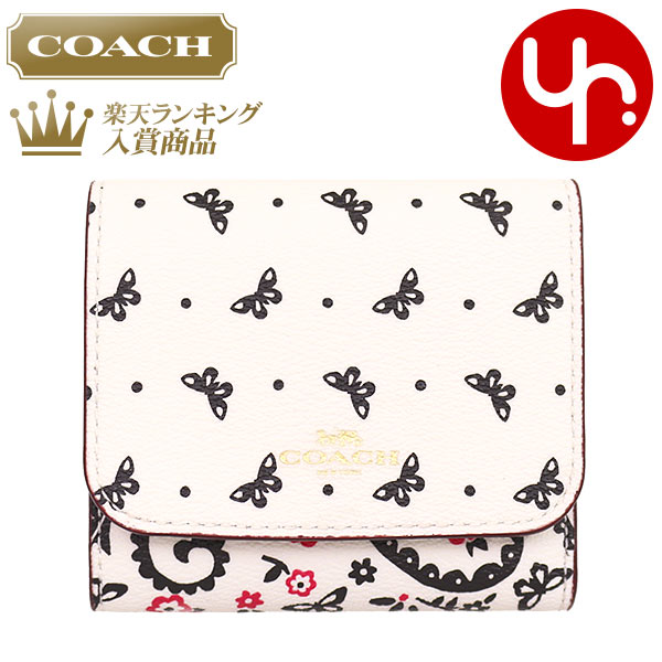 コーチ COACH 財布 三つ折り財布 F59725 チョーク×ブライトピンク 特別送料無料 コーチ バタフライ バンダナ プリント コーテッド キャンバス レザー スモール ウォレット アウトレット品激安 レディース ブランド セール 通販 SALE 母の日 タイムセール あす楽