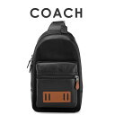 コーチ COACH メンズ★正規アウトレット★今だけ送料無料!★パーフォレイテッドレザーミックスドマテリアルテレインボディバッグ/ワンショルダーバッグ56877 FD7(ブラック×ダークサドル)