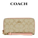コーチ COACH アウトレット レディース 財布 ラウンドジップ長財布 長財布 C4452 IMTYF(ピンクオレンジ系) シグネチャー