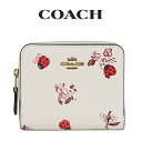 ★ コーチ COACH アウトレット レディース 財布 二つ折り財布 6412 B4RRL(ブラス×チョーク パウダー ピンク マルチ) 花柄【在庫処分】