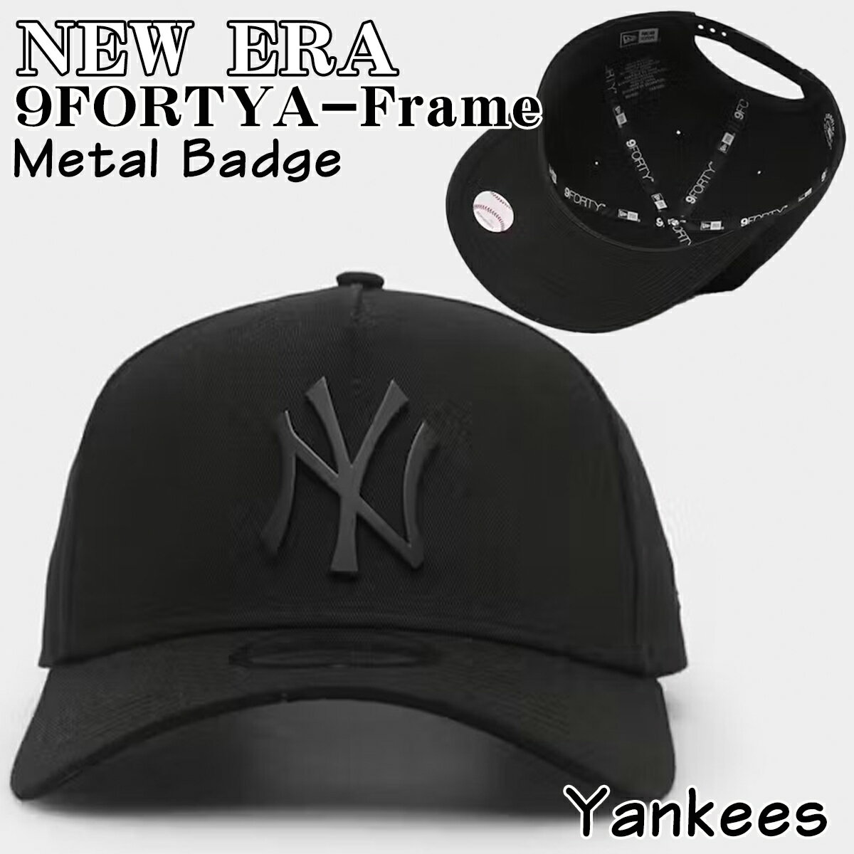 ニューエラ キャップ <strong>メタル</strong>ロゴ NEW ERA New York Yankees ’Metal Badge’ 9FORTY A-Frame Snapback 帽子 メンズ ユニセックス 限定モデル 正規品 12312075 [帽子]ユ00572