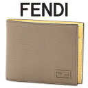 【ポイント5倍】【送料無料】フェンディ FENDI 【日本限定】メンズ 二つ折り財布 ツートン レザー 7M0001-AGQZ-F1H31 ライトブラウン × イエロー【新作】
