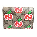 ≪新品≫GUCCI グッチ GGアップル コレクション カードケース ウォレット ミニ財布 リンゴ プリント GG カードケース ウォレット ミニ財布 コイン 紙幣入れ付き パッケージ 箱 リボン ショッパー ラッピング