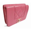 ≪新品≫ CHANEL シャネル マドモアゼル ヴィンテージ 三つ折り財布 スモールウォレット ミニ A70650 ピンク ゴールド金具 箱・リボンでのラッピング