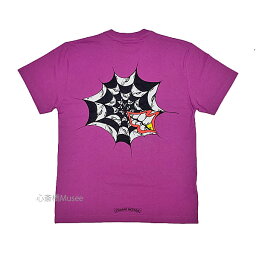 ≪新品≫正規品 <strong>クロムハーツ</strong> クルーネック Tシャツ マッティ スパイダーウェブ バックプリント パープル Mサイズ 紫 Chrome hearts Tshirts Matty Boy Spider Web Tshirt Purple Msize