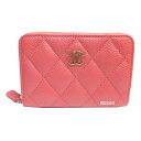 ≪新品≫ CHANEL シャネル ラウンドファスナー カードケース コインケース キャビアスキン ピンク ゴールド金具 A84511 タイムレスクラッシック 新品 箱・リボンでのラッピング