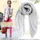 旦那様や彼氏さんと共用OK CHAN LUU カシミヤ&シルク 大判 ストール グレイシャーグレー チャンルー正規販売店【あす楽対応】□