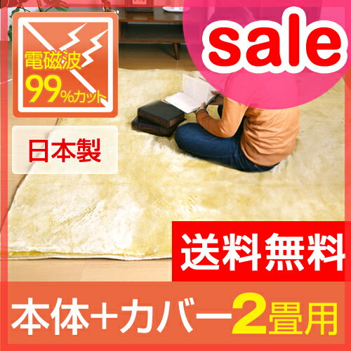 【セール25％OFF】【送料無料】【電気カーペット/暖房器具（だんぼうきぐ）】【温湿時計TRAFFのオマケ特典あり】電気ホットカーペット 電磁波カットシリーズ 2畳用カバー付 ZC-20J3 　絨毯　ラグ 