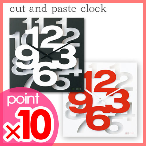 【送料無料特典あり】【壁掛け時計（かべかけどけい）】IDEA LABEL（イデアレーベル） CUT AND PASTE CLOCK （カット アンド ペースト クロック） LCW061 ウォールクロック