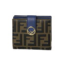フェンディ FENDI 財布 レディース 8M0386 AAII F1B13 二つ折り財布 スモール MAYA NR+BLU NEON+OS ブラウン/ブルー