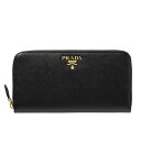 プラダ　PRADA　財布　レディース　1ML506 QWA F0002　ラウンドファスナー長財布　SAFFIANO METAL　NERO　ブラック