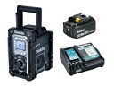 マキタ 充電機能付ラジオ 黒 MR300B 本体+バッテリ 6.0Ah 18V(BL1860B)+充電器(DC18RF) オリジナルセット Bluetooth ACアダプタ