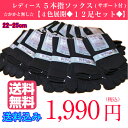 【12足セット 1990円】【送料込み/同梱で送料無料】4色展開 5本指ソックス レディース サポート付 クルー丈 22〜25cm 綿混 かかと無し 5本指靴下