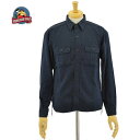 桃太郎ジーンズ ミリタリーシャツ ワークシャツ コットンリネン 綿麻ミリタリーツイル ネイビー メンズ MOMOTARO JEANS 05-140