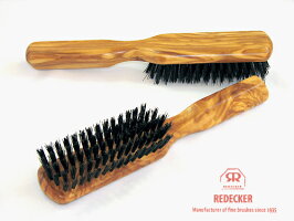 Redeckerオリーブウッドの猪毛ヘアーブラシ