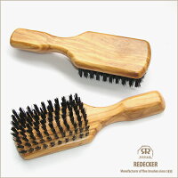 Redeckerオリーブウッドの猪毛ヘアーブラシ