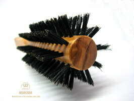 Redeckerオリーブウッドの猪毛ロールヘアーブラシ