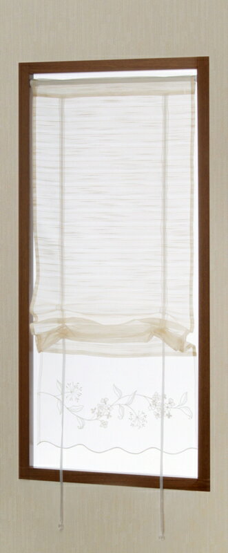 【メール便対応OK！】リボンミルナー小窓カーテン　幅43x丈120cm