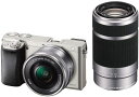 ソニー ミラーレス一眼 α6000 ダブルズームレンズキット E PZ 16-50mm F3.5-5.6 OSS + E 55-210mm F4.5-6.3 OSS シルバー ILCE-6000Y 送料無料