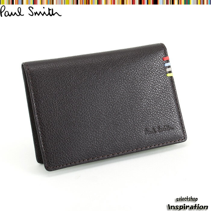 ポールスミス パスケース 定期入れ カードケース Paul Smith 茶（内：黄緑） p…...:inspiration:10005925