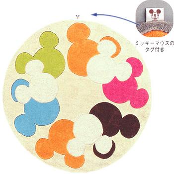 【ポイント5倍】ミッキーマウスの顔の形をかたどったラグマットディズニー ラグ マット　レトロポップラグBE