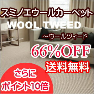 ウールカーペット スミノエ ウールツィード WTD 江戸間3帖 176cmX261cm【60％OFF】送料無料 ピースカーペット