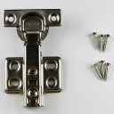 スライド丁番 Φ26m/mmカップ 1個 バネ付 15m/mかぶせ ビス付 100°開き鋼板ニッケル仕上げ 家具 金具 取付用 蝶番