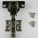 スライド丁番 Φ35m/mmカップ 1個 バネ付 15m/mかぶせ ビス付 100°開き鋼板ニッケル仕上げ 家具 金具 取付用 蝶番