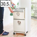 ゴミ箱 分別 2段 ワイド 資源ゴミ キャスター付き 引き出し 袋止め 2分別 約30L ごみ箱 ダストボックス おしゃれ ( 送料無料 スリム キッチン 台所 二段 収納 角型 くずかご ダストBOX 約 30l 30リットル 台所 リビング )【39ショップ】