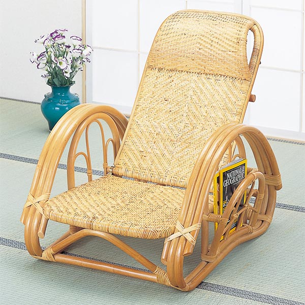 籐（ラタン）　リクライニング座椅子　ブラウンカラー【A112】【smtb-k】【ky】総アジロ編みのリクライニングチェアーです