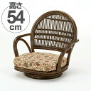 籐(ラタン) 回転座椅子 ロータイプ 【S881B】 送料無料 【5000円以上送料無料】