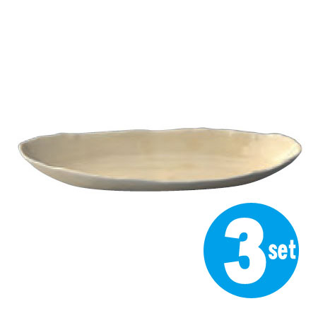 Mstyle Japonais　黄磁舟型鉢　3個セット （ 和食器 大皿 ）