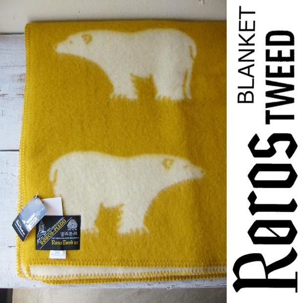 送料無料!ROROS TWEED / ロロス ツイード ブランケットisbjorn MINI YELLOW / アイスビヨン ミニ・イエロー 130×110cm北欧 / ノルウェー / ウール / 羊毛 / 毛布 / 膝掛け / ひざかけ / ひざ掛け / プレゼント / クリスマス / 敬老の日 / 還暦祝い