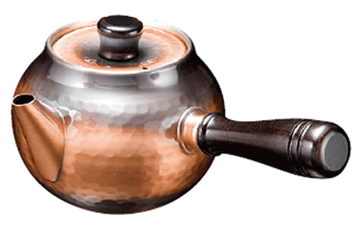 【真心の銅具】 純銅赤銅仕上げ 鎚目急須（横手） BC-201茶を飲み、茶器を愛でる。